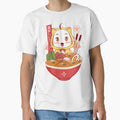 Cute White Cat Ramen by AlundrART