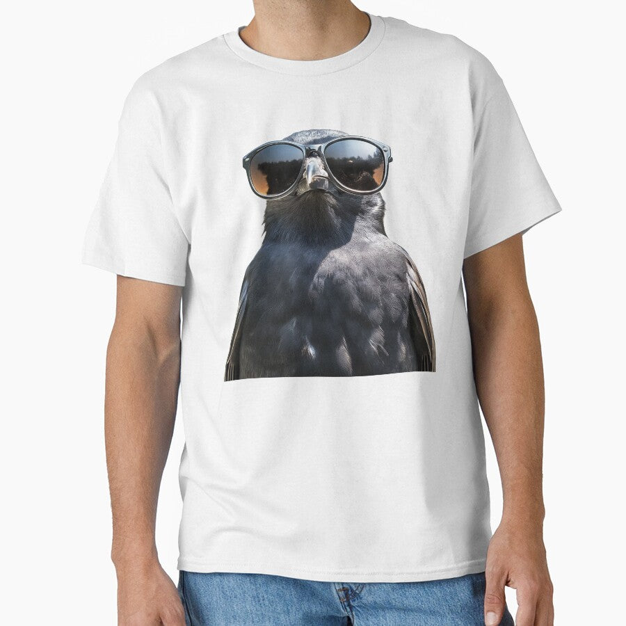 Funny cool Blackbird Bird wearing sunglasses by LazyOwlStore