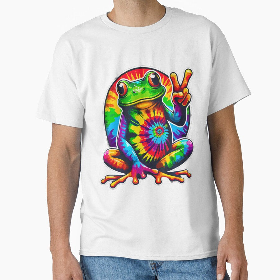 Tie Dye Frog Animal Peace Sign Hippie by AngelaLollar2