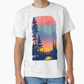 Enhance Your Space with Our Beautiful Collection of Minimalist Landscape Sunrise View and Trees Prints by supeart
