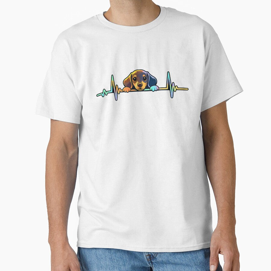 Cute Dachshund Heartbeat Dog Lover Vintage Graphic by ZIGLWORKS