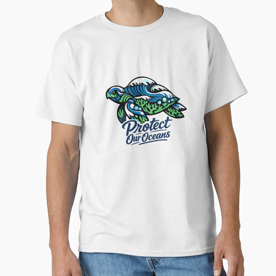 Sea Turtle Wave Coral Ocean Conservation Art by Nuvoro Eco Awareness