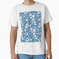 GROOVY RETRO FLOWER POWER GIRLY 70S AND 60S STYLE BLUE by blomastudios