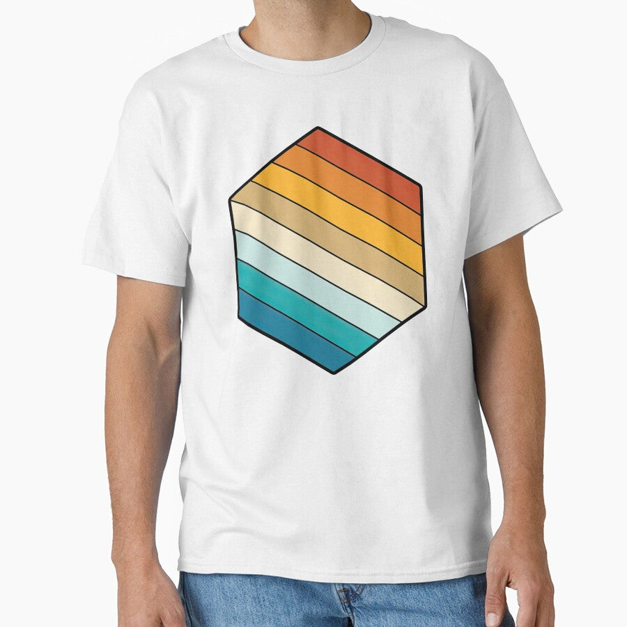 Retro Sunset Hexagon Geometric Design by ArtfulWeave