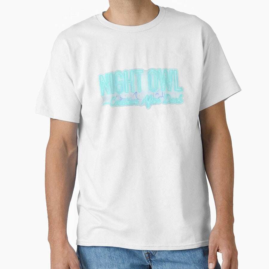 Night Owl — Neon Sign "Creative After Dark" T-shirt, hoodies Design by Afridi Art House