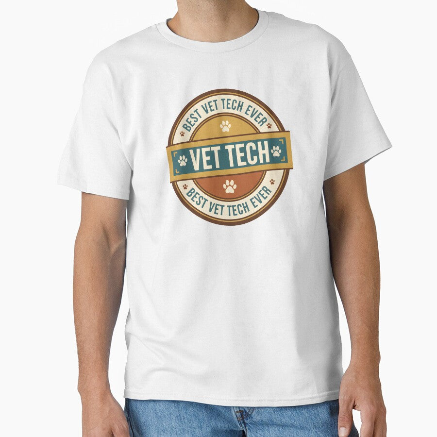 Best Vet Tech Ever Retro Badge | Veterinary Technician Gift by CottonFirst