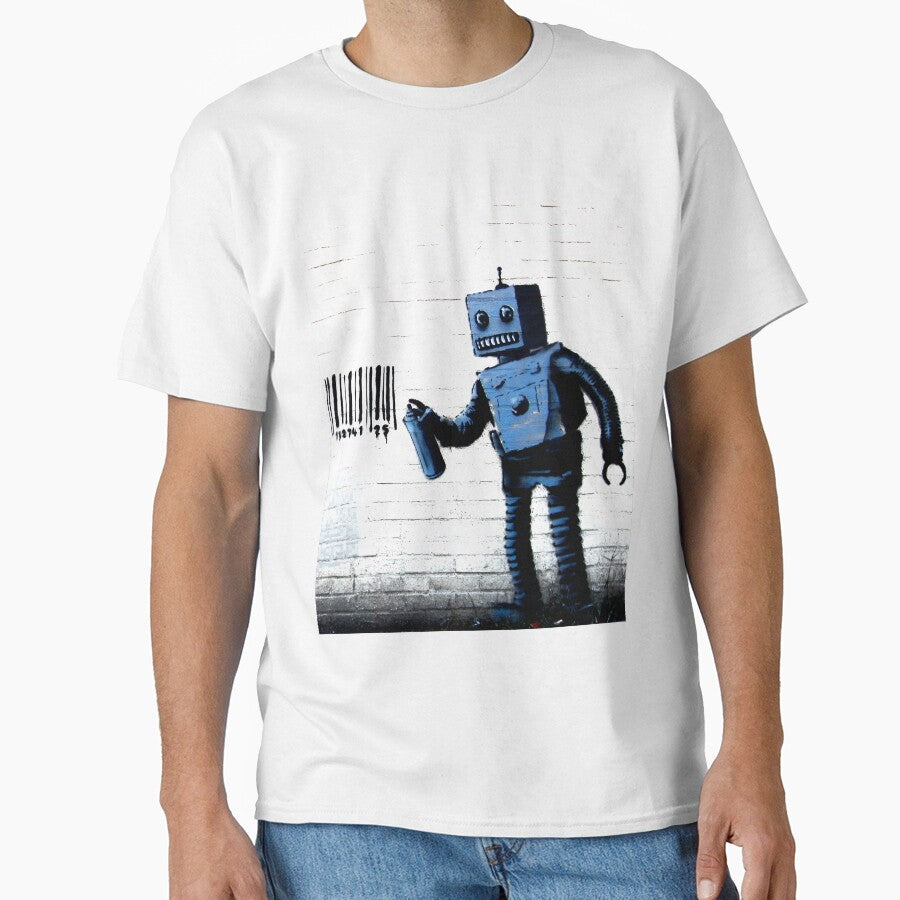 GRAFFITI ROBOT BARCODE BANKSY by T-paw