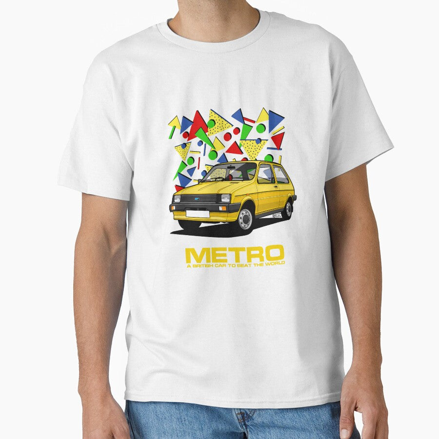 Austin Metro Single Illustration - Yellow 80's pattern by RJWautographics