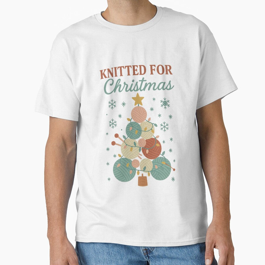 Knitted For Christmas | Cozy Holiday Knitting & Crochet Typography Design | Festive Gift by PaintedPixels01