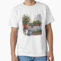 Urban Balcony Garden Scene – Peaceful City Gardening Illustration by Timeless Design