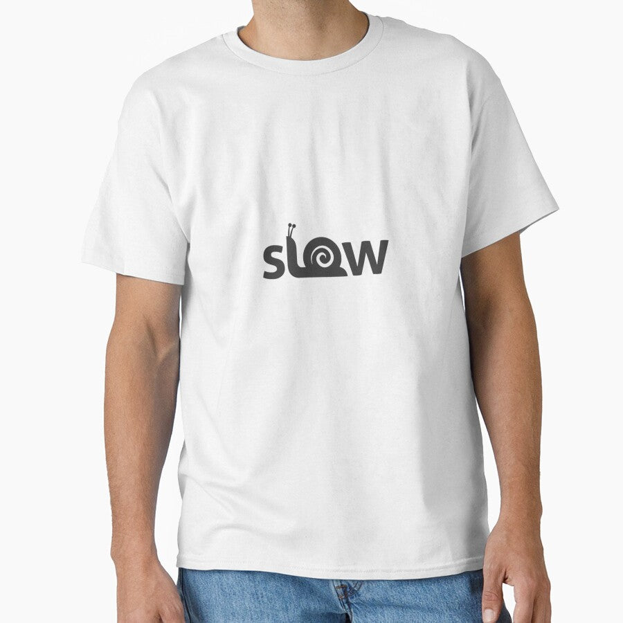 Slow Snail Minimalist Logo Tee by SurfGlitch