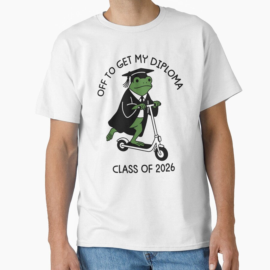 Copy of Off to Get My Diploma - Funny Frog Graduation Class of 2026 Senior Gift by gunaone-design