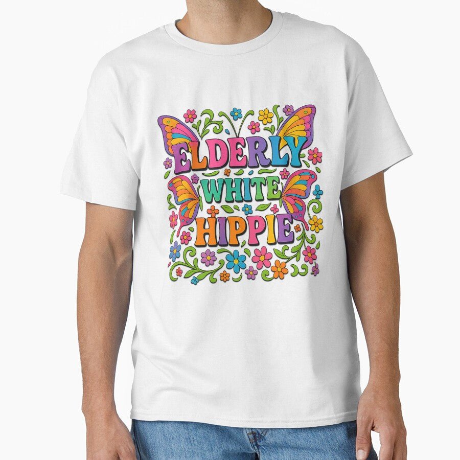 Elderly White Hippie Retro Flower Power Design by LunaSpellStudio