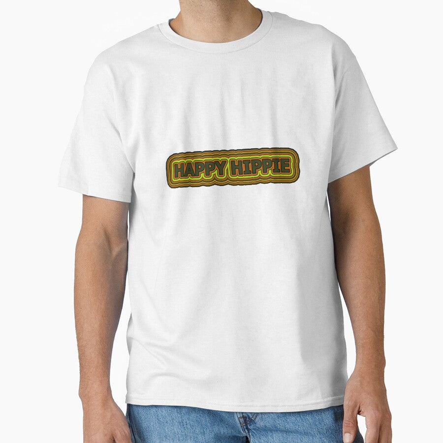 Happy Hippie Words Earthy Tones Hippie Vibes Retro Lines 4 of 4 by Beachy