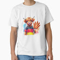 Scottish Highland Cow in Germany Colorful Watercolor by MaedK