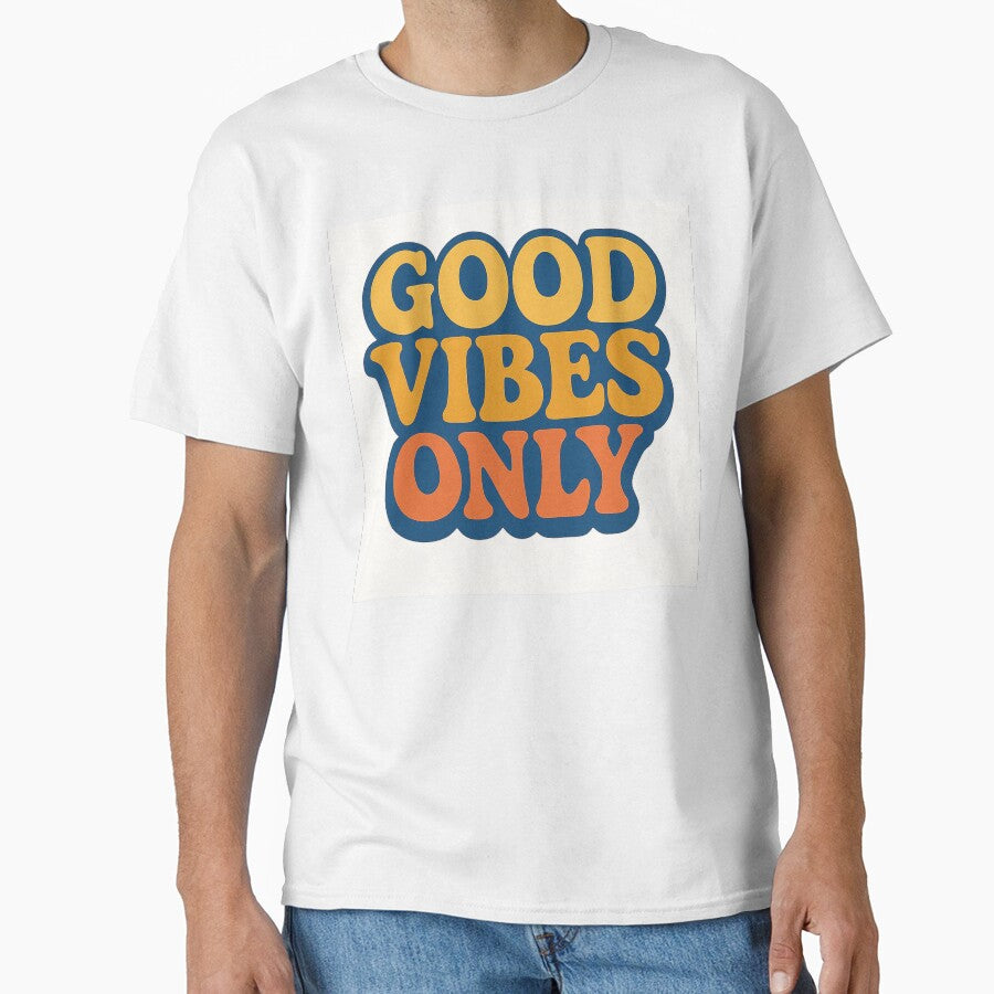 Good Vibes Only Retro 70s Style Positive Quote Typography – Groovy Vintage Design for Stickers, T-Shirts & Gifts by AKurita