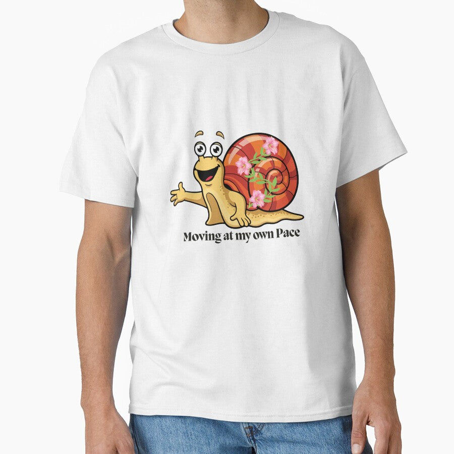 Floral Snail Sticker | Moving At My Own Pace Positive Quote Art by Pandey14