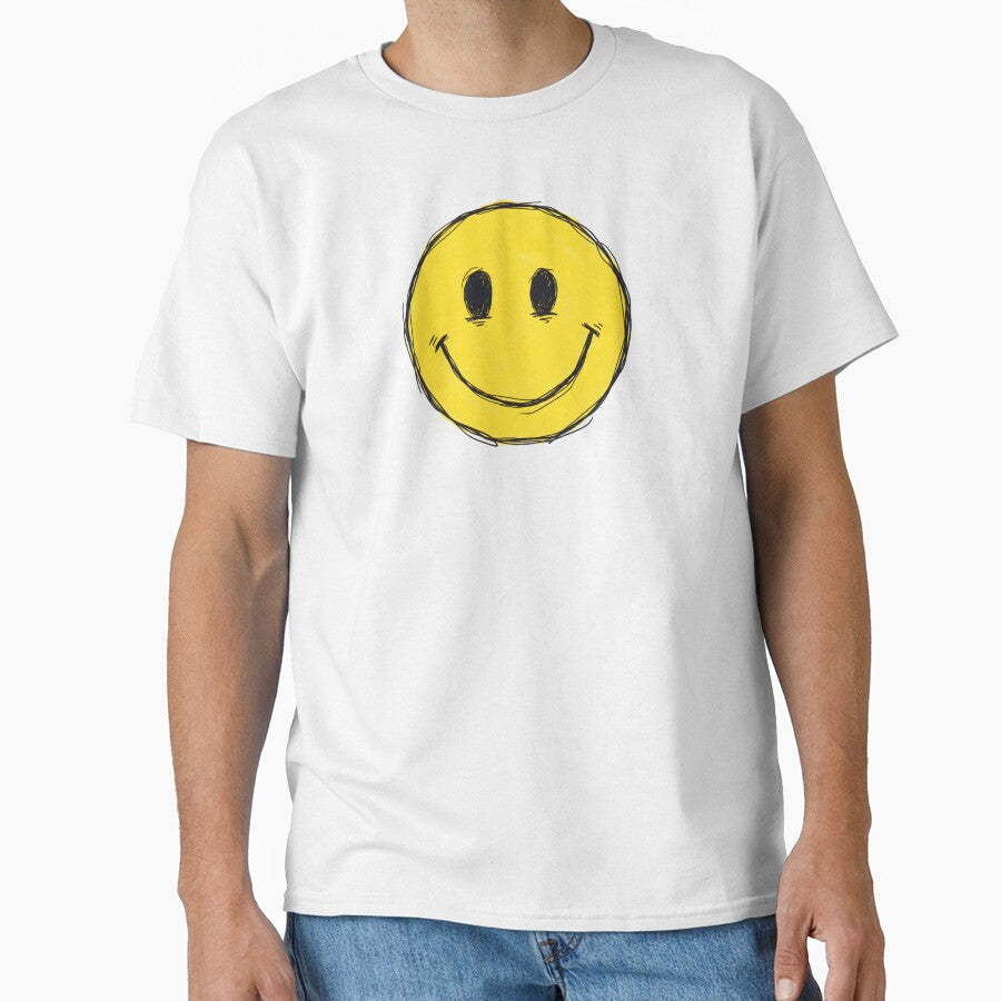 Sketchy Yellow Smiley Face - Hand Drawn Marker Doodle by Dakson Design - Fantasy Art