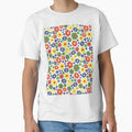 GROOVY RETRO FLOWER POWER GIRLY 70S AND 60S STYLE PRIMARY COLOR WHITE by blomastudios
