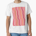 Abstract Pink and Orange Pastel Retro 70s Wavy Groovy Lines Pattern by Aesthetic Crew