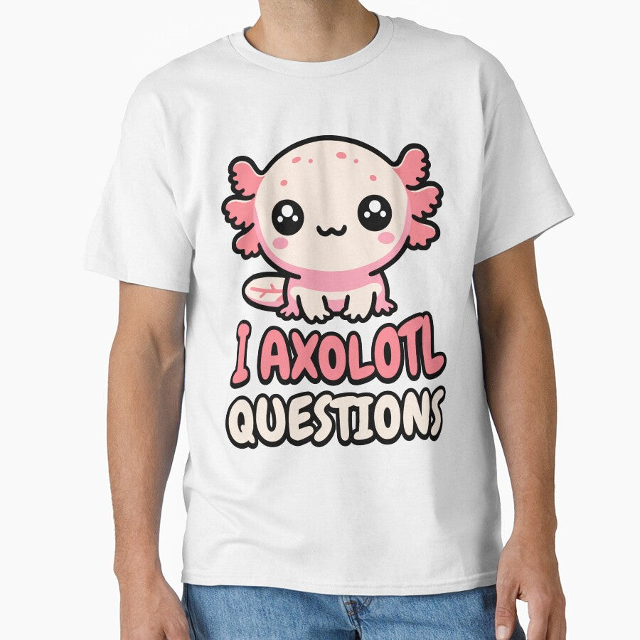 I Axolotl Questions! Cute Tiny Axolotol Pun by PMCreative