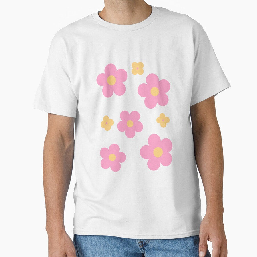 Pink and Yellow Retro Groovy Flowers by thepaisleyswan