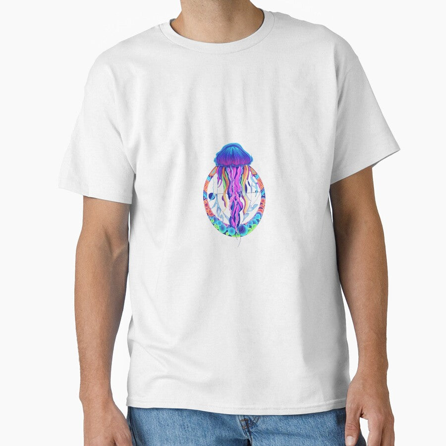 Neon Jellyfish Glow Mandala Art by Color for Balance