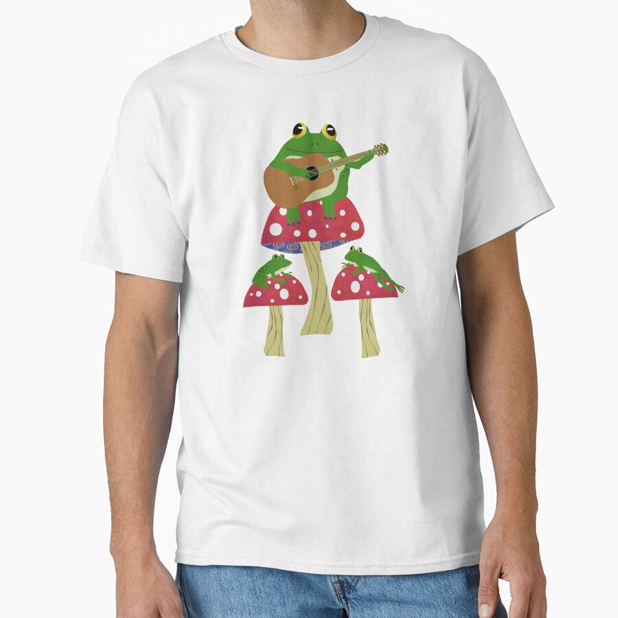 Frog Playing a Guitar on a Mushroom by Cedarrue