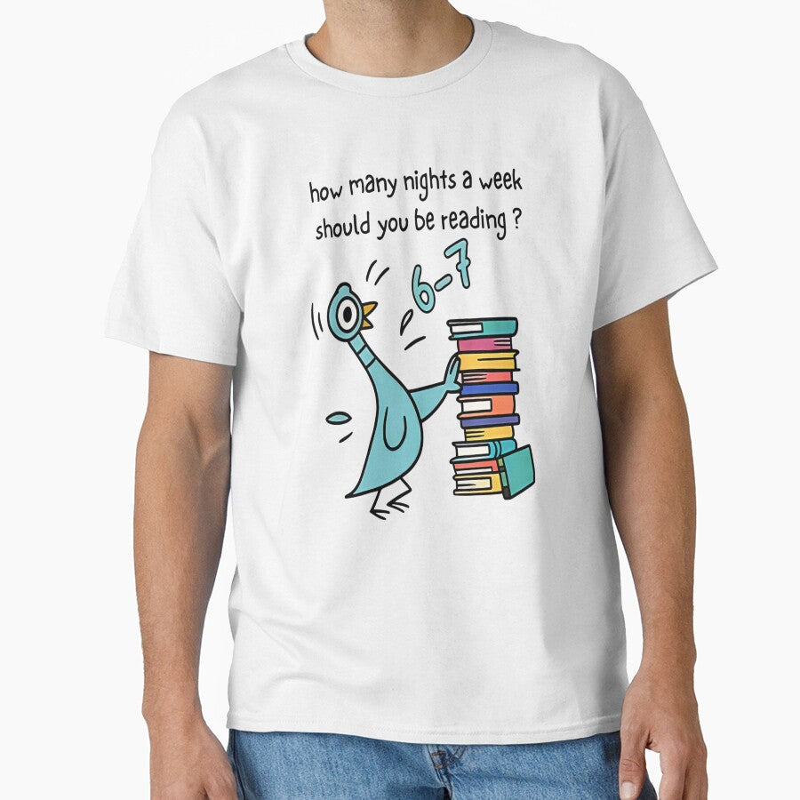 How Many Nights A Week Should You Be Reading 6-7, Pigeon Elephant Piggie Children's Books Tee ,Teacher Six Seven 67 by Yasminae
