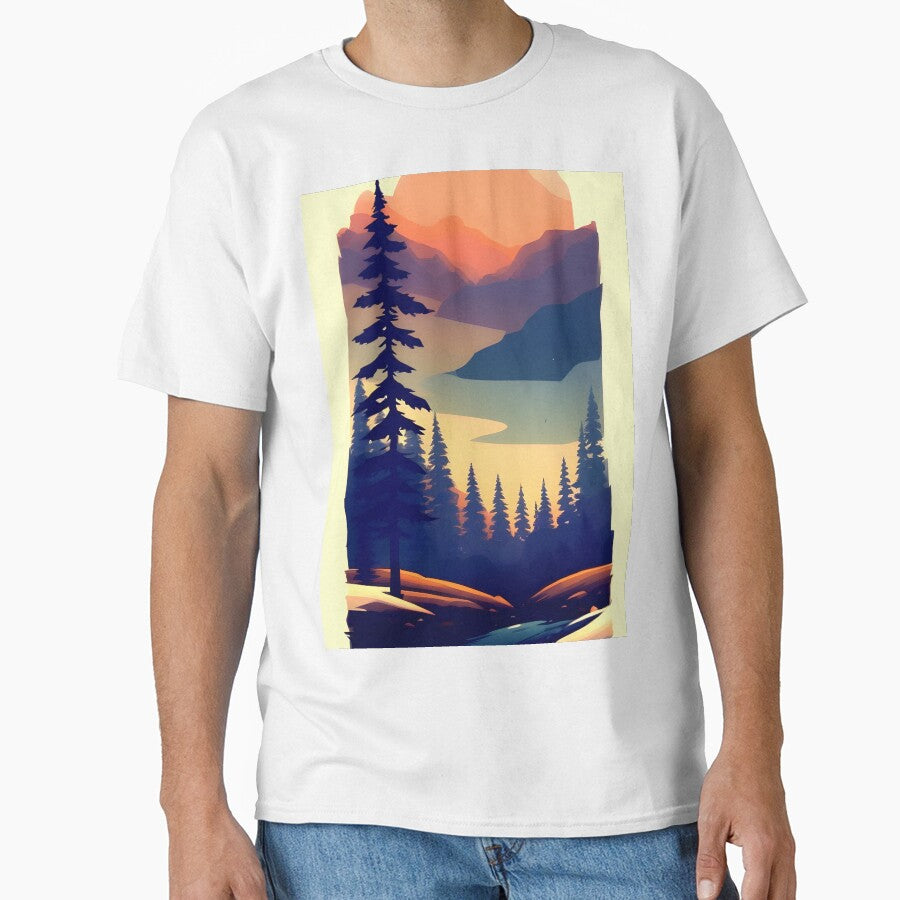 Enhance Your Home with Our Beautiful Collection of Minimalist Tree and Mountain View Prints by supeart
