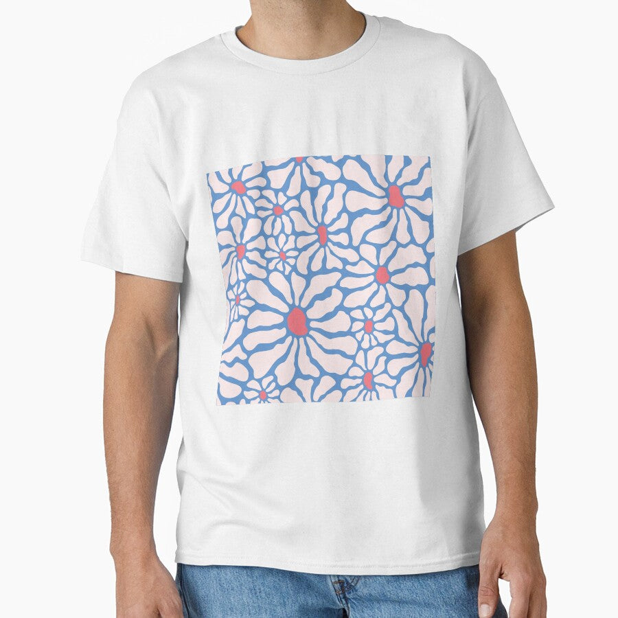 Baby blue  bloom. Retro floral pattern by ReneMagritteArt