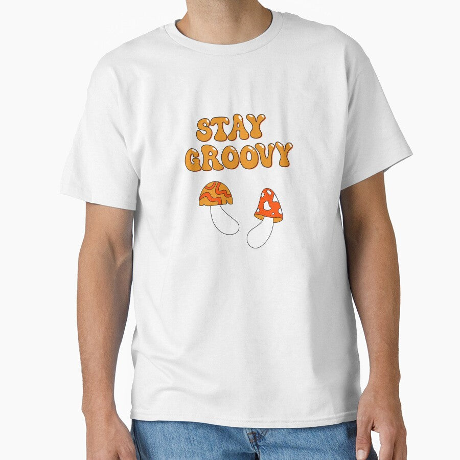 Stay Groovy. Cute Hippie Mushrooms Art 60s 70s illustration by WeirdyTales