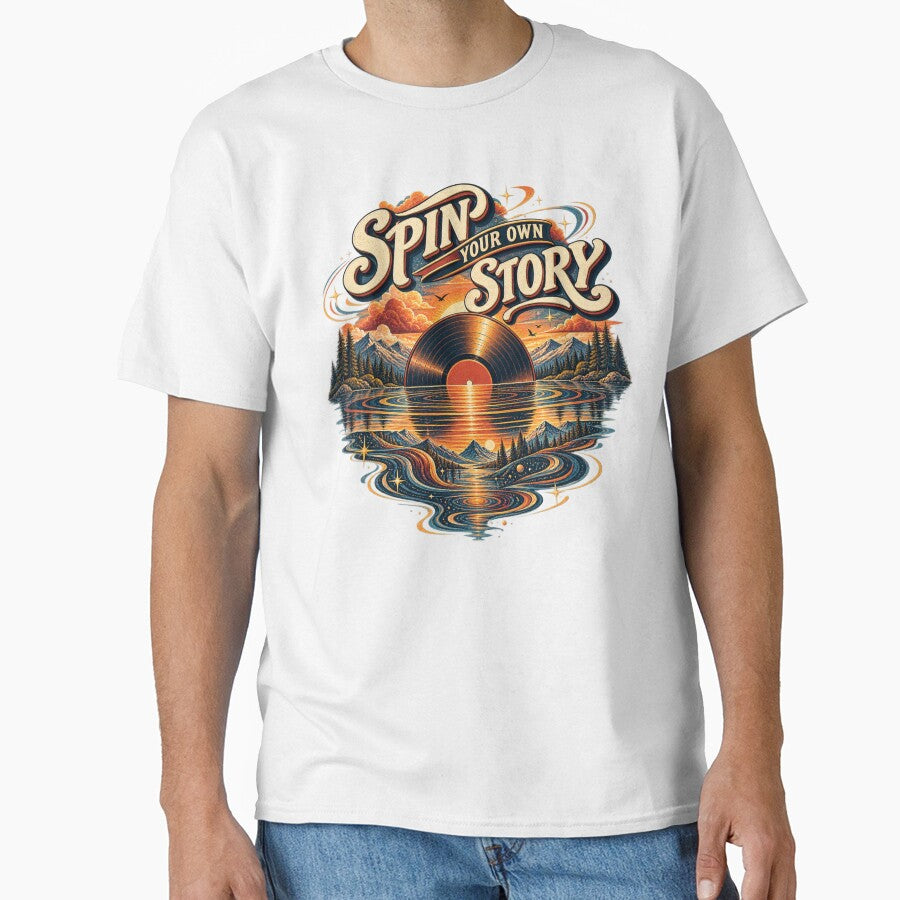 Spin Your Own Story – Vinyl Sunset Reflection by Golden Era Studio