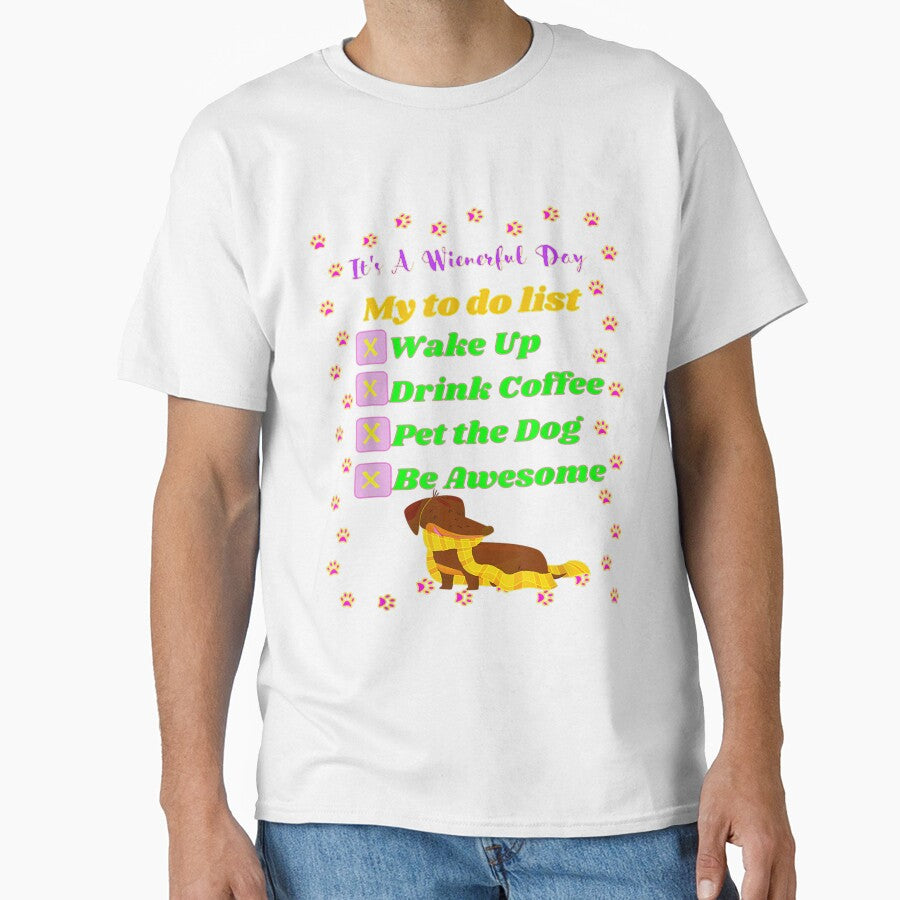 Cute Funny Casual Dachshund Coffee Lover To Do List by jennifera11
