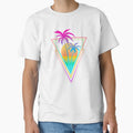 Retro 1980s 1990s Vaporwave Palm Trees Sunset Beach Surf Art by Hitagivapor
