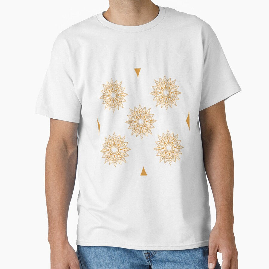 Flower patterns gold on black by Chaoticzarts