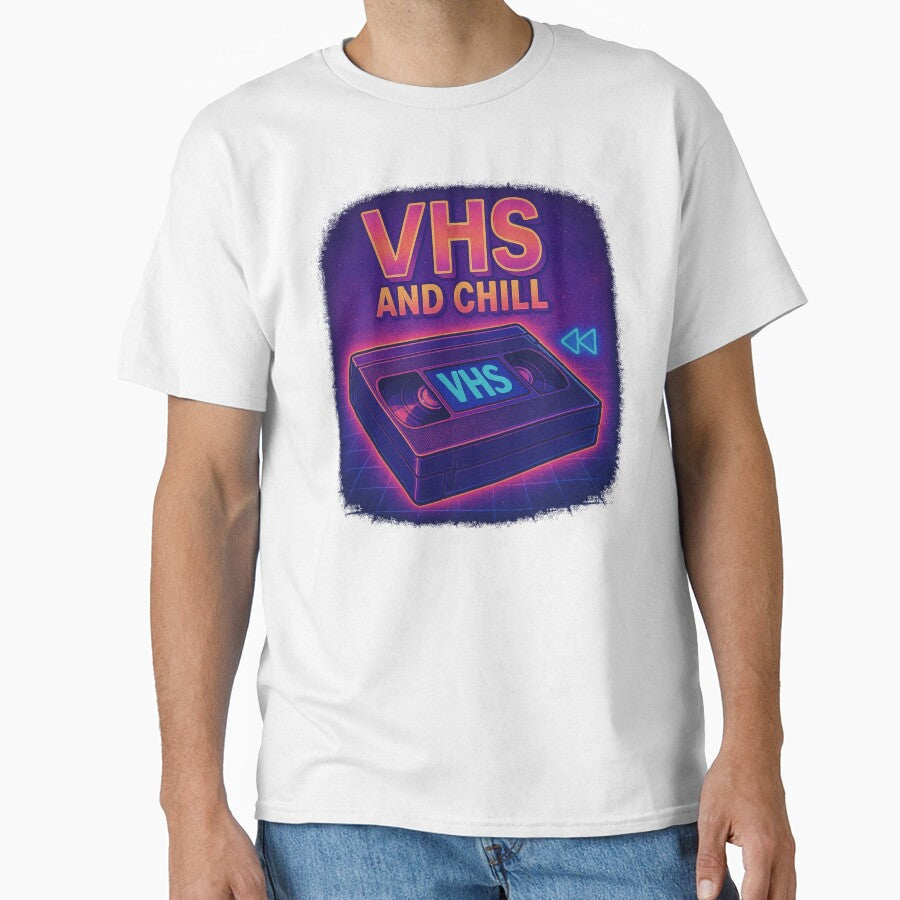 VHS AND CHILL - neon retro style by KrissGraphShop