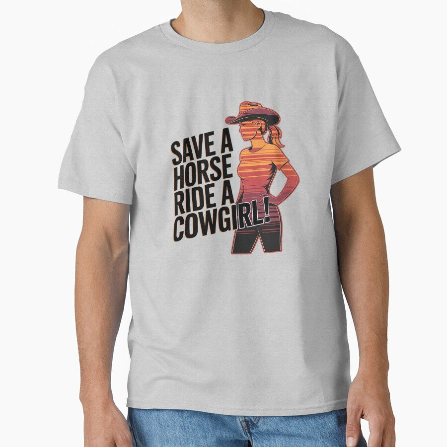 Ride a Cowgirl Save a Horse Country Humor Vintage Retro Design by Redjakkal