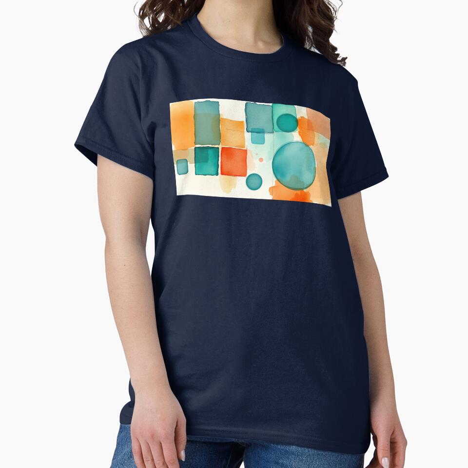 Teal And Orange Abstract Geometric Design by ChrisButler