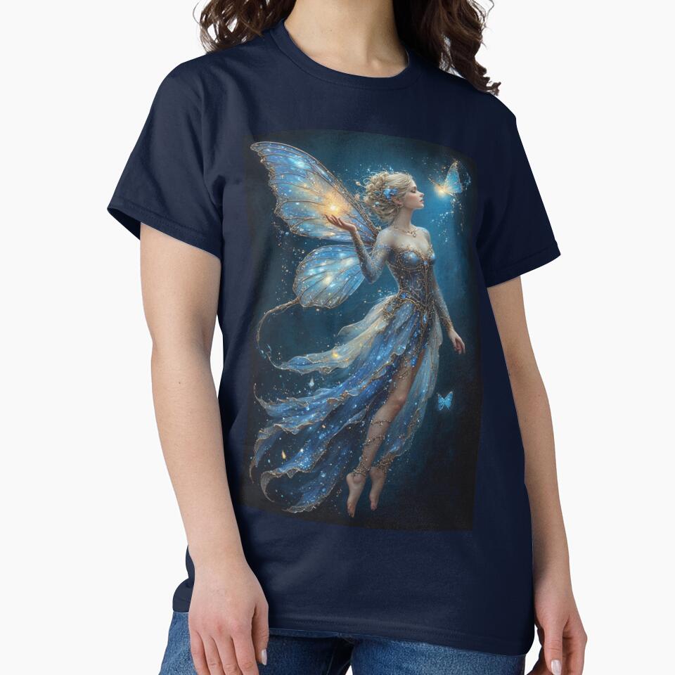 Opalite Fairy with Glowing Butterfly – Iridescent Fantasy Art by Ditstyle