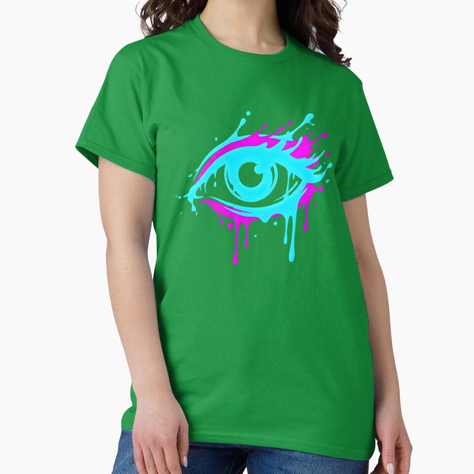 Neon Cyberpunk Melting Eye Drip Glitch Art by MarCinu Art