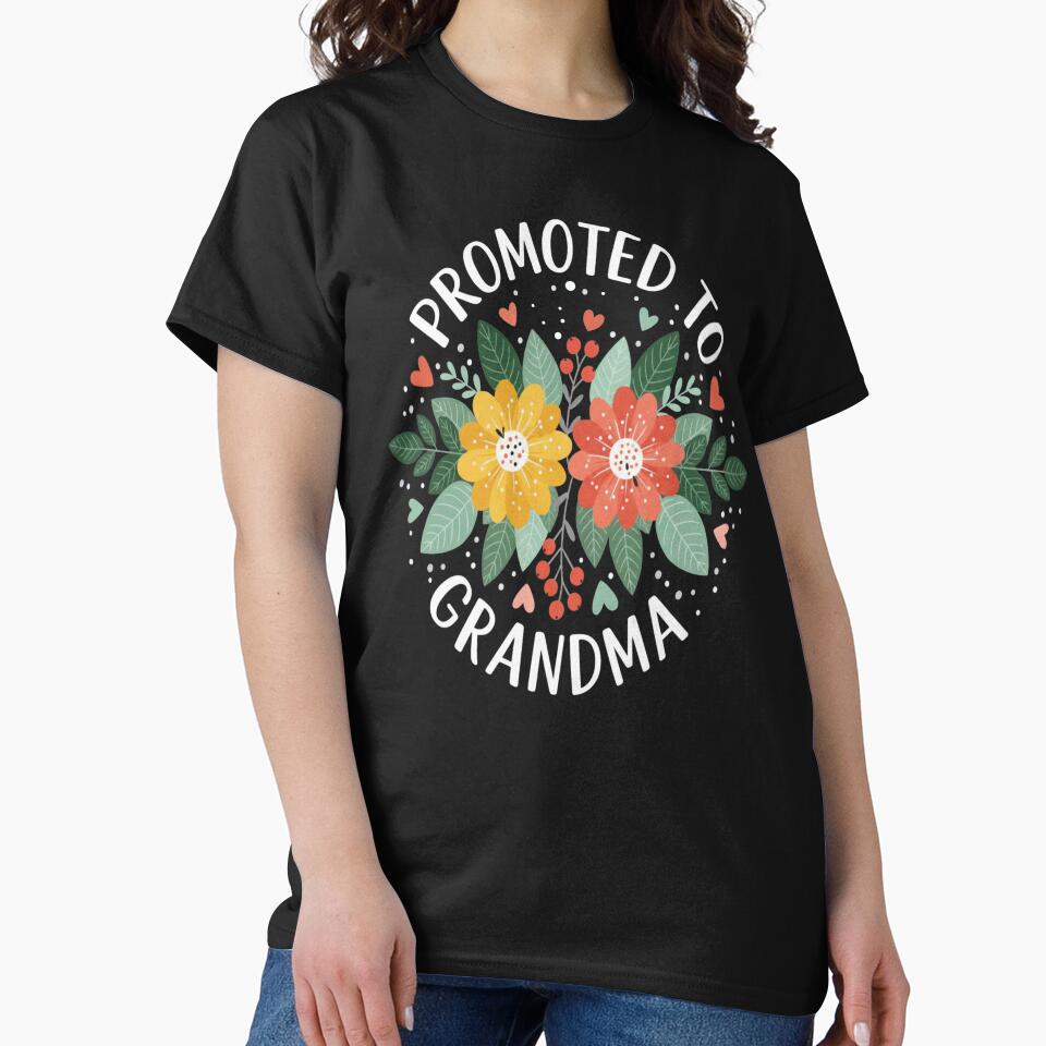 Promoted to Grandma Floral Announcement Design by FreeArt2