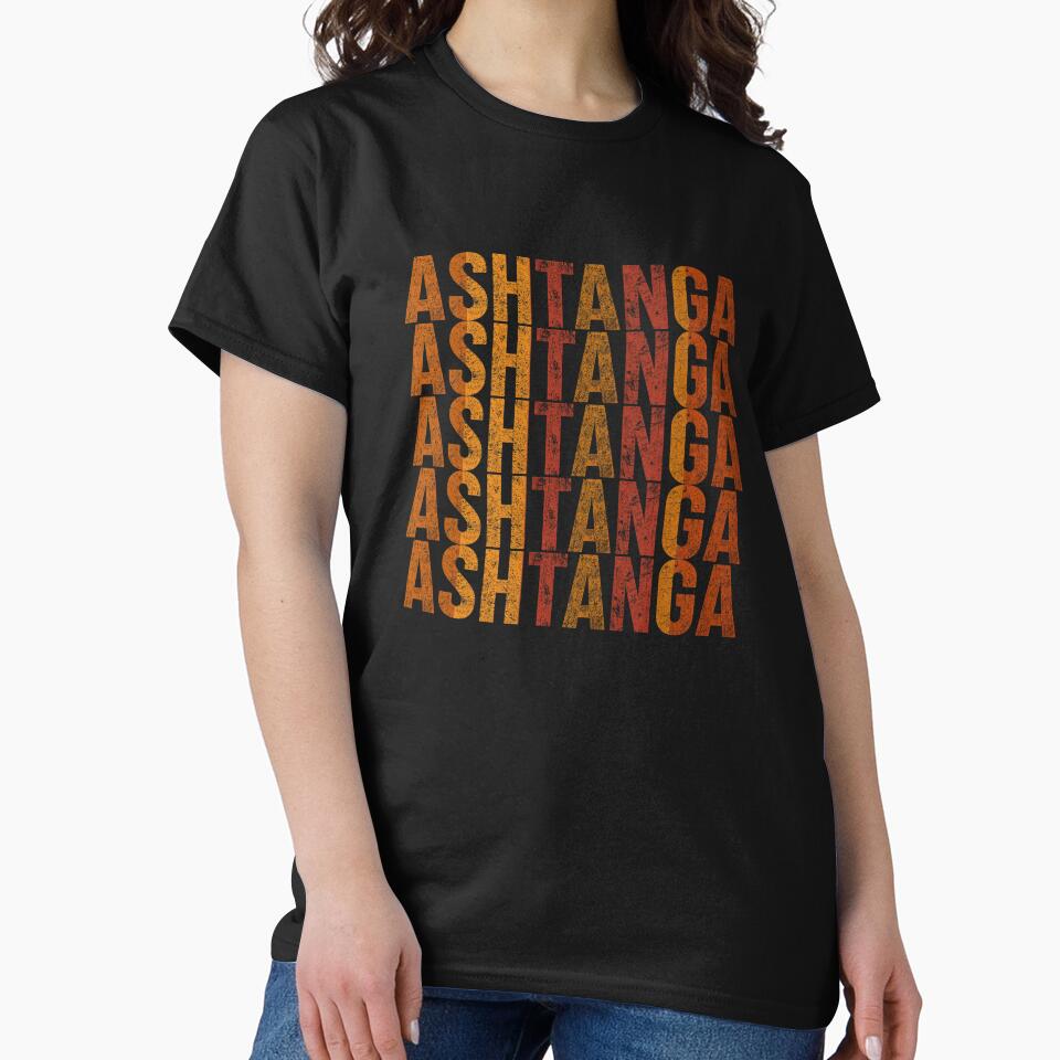 Ashtanga Yoga Vintage Design – Retro Distressed Typography, Sunset Color by LyricsWear