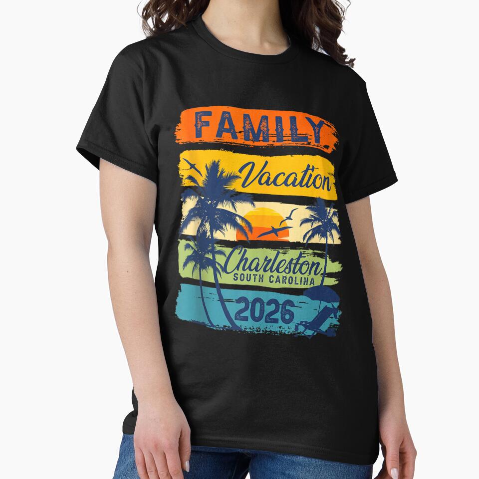 Charleston South Carolina Family Vacation 2026 Retro Beach Design by kiralynstration