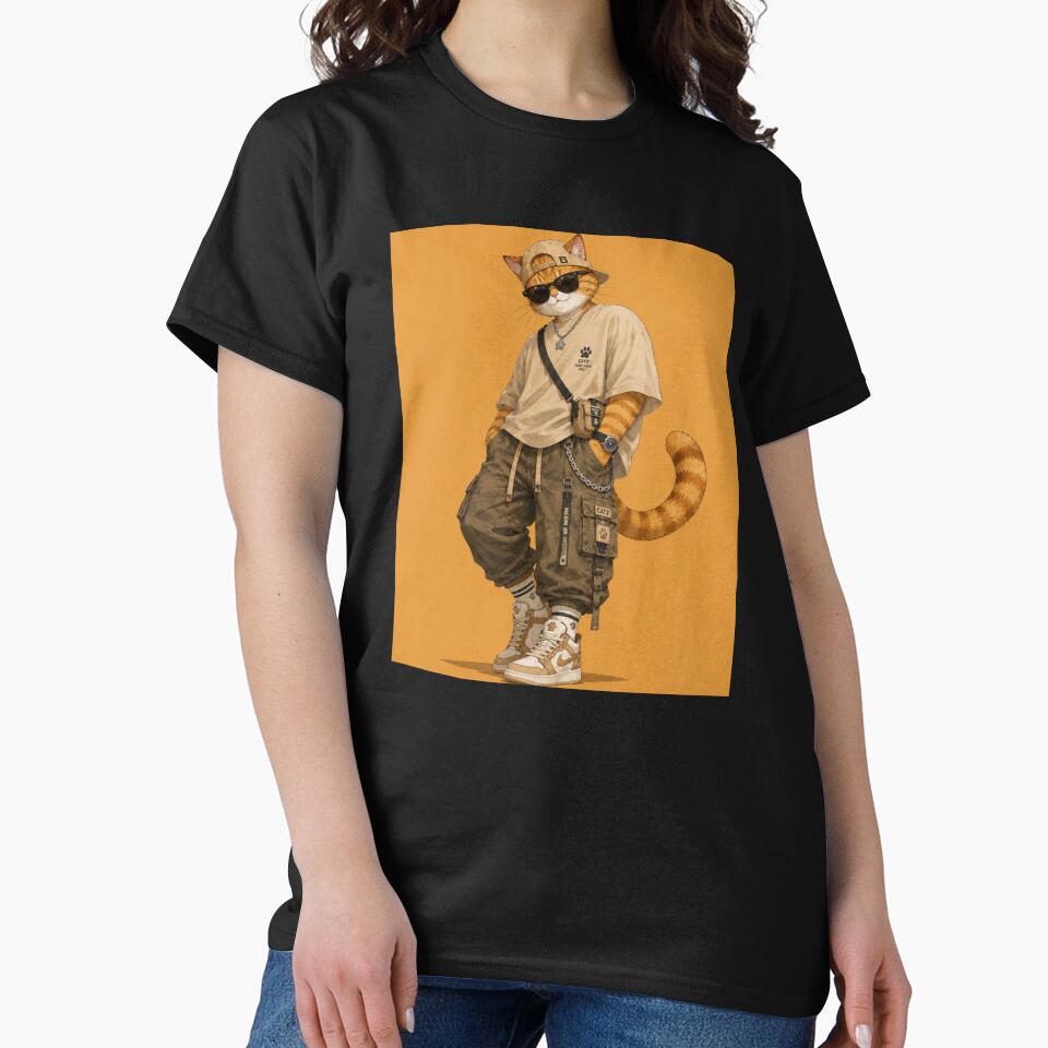 Catrio NextGen Ginger Cat Flexing Streetwear by Mindworx21