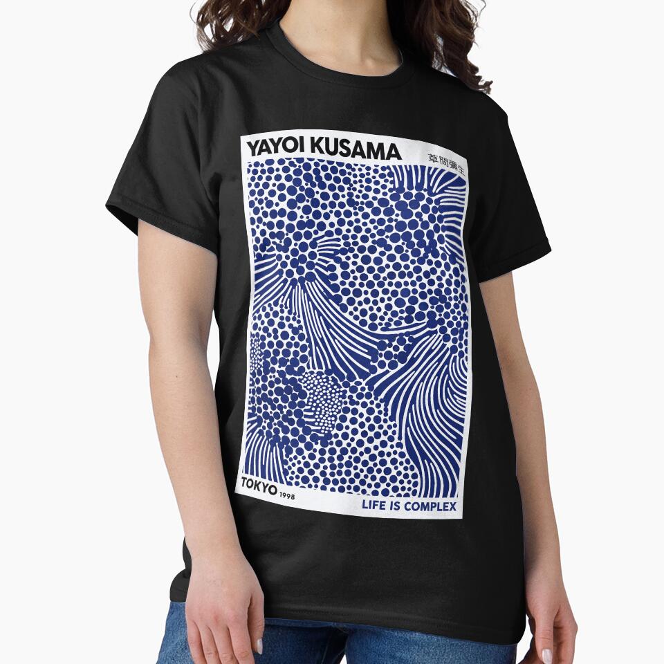 Yayoi Kusama Life is Complex Poster 1998 - Blue White Dots Wall Art Print, Tokyo Abstract Decor by ArleenCostums