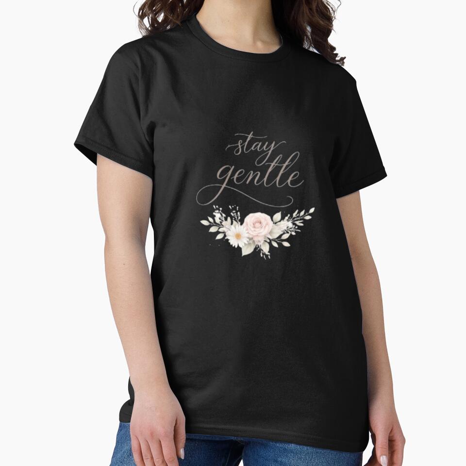 Stay Gentle Minimal Aesthetic Typography Quote Design by Sanika arts