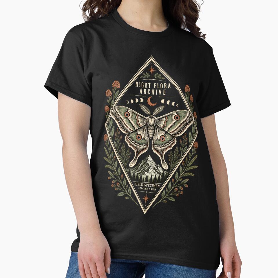 Vintage Moth Botanical Night Archive by TrendiKloset