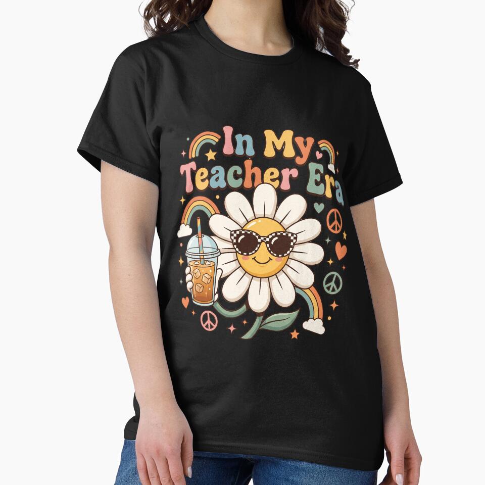 Funny Groovy Teacher Shirt - In My Teacher Era Daisy Iced Coffee by Uglyandcute
