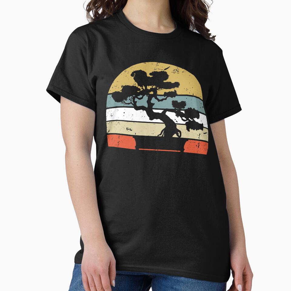 Bonsai Retro Vintage Sunset Bonsai Tree by mejeoshop